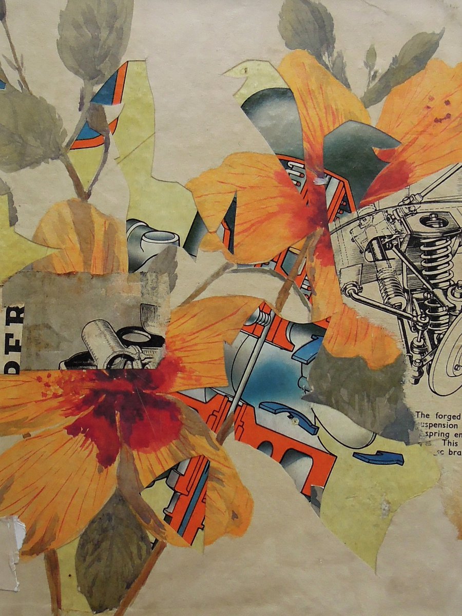 Botanical Collage By Benjamin West, 6 X 8, Plant Machina 1, Original Artwork