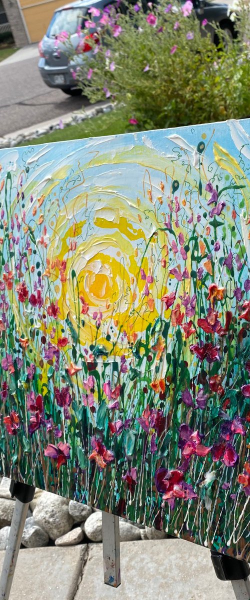 Sweet Pea Meadow by Lena Owens at OLena Art