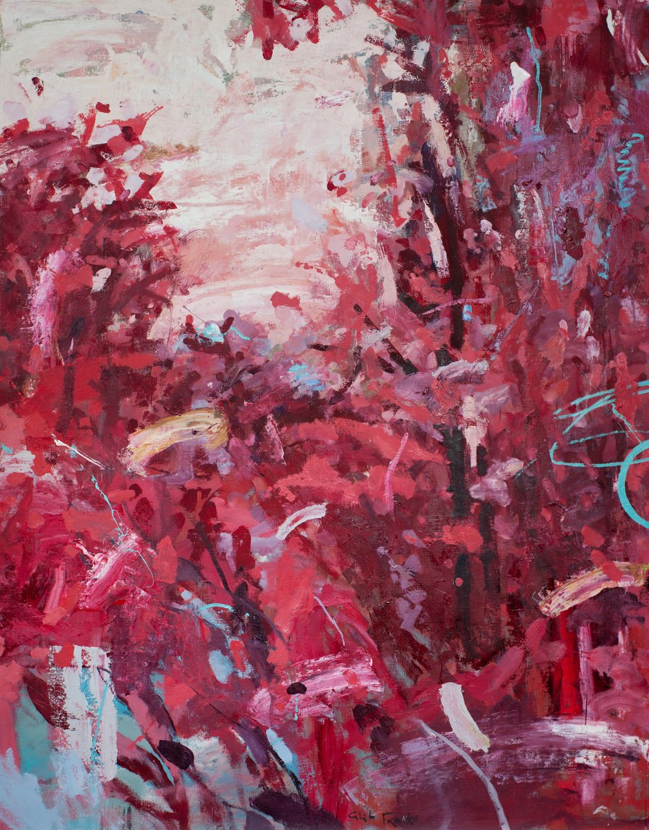 Impressionistic Landscape Oil Painting By Glib Franko, 59 X 79, Splash, Original Artwork