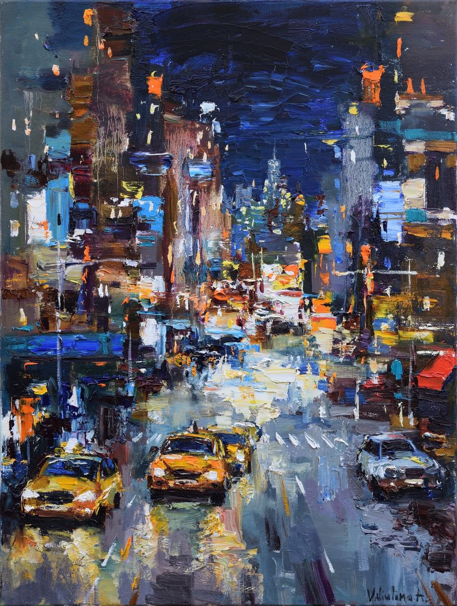 Night City Street  Original urban  landscape pai Artfinder