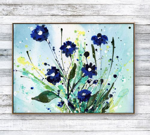 Forever In Love -  Abstract Flower Painting  by Kathy Morton Stanion by Kathy Morton Stanion