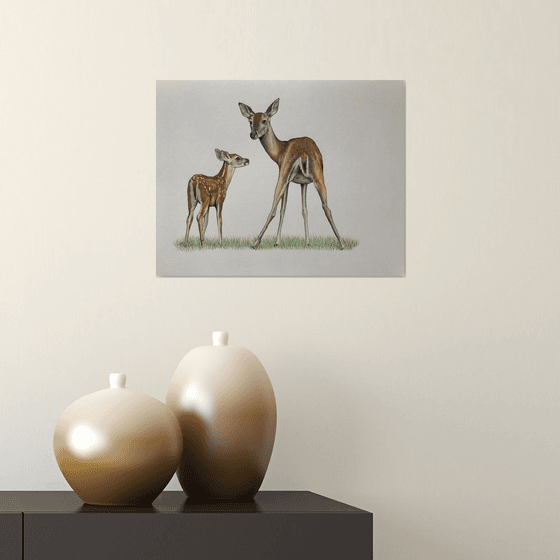 Keep close little one (deer and fawn)