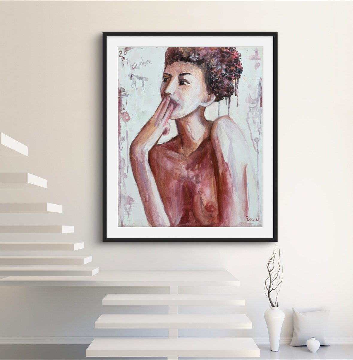 Impressionistic Portrait Acrylic Painting By Olga Pascari, 16 X 20", Portrait Of Girl, Original Artwork