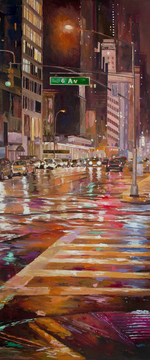 Rain on 6th Avenue by Zhanna Kondratenko