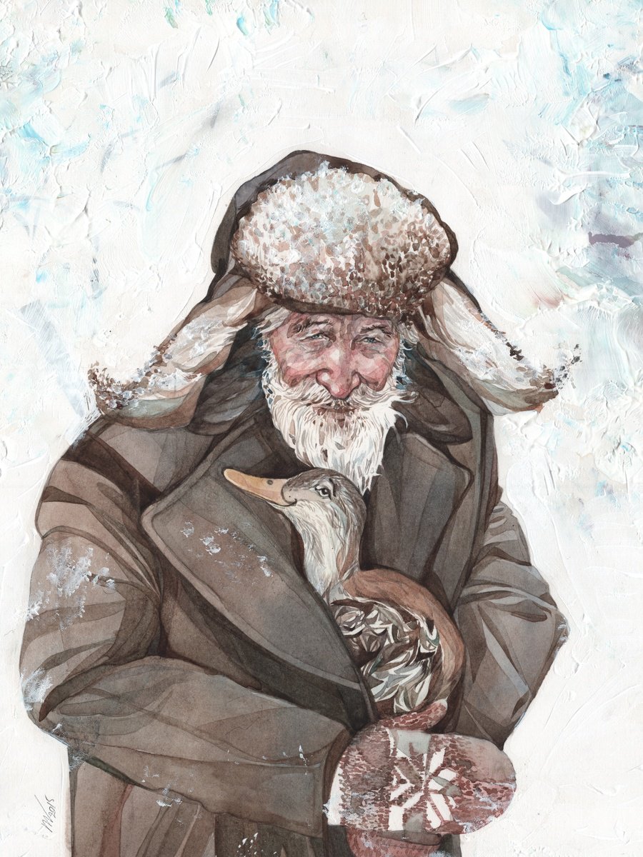Old Man With His Goose by Daria Maier