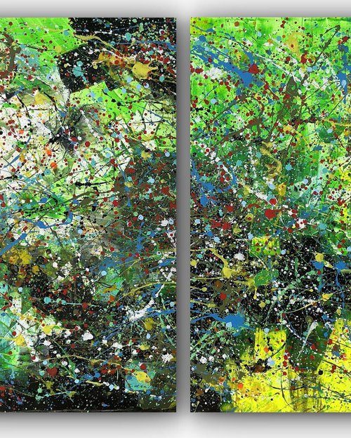 Diptych-Emerald Ethereal by Juan Jose Garay