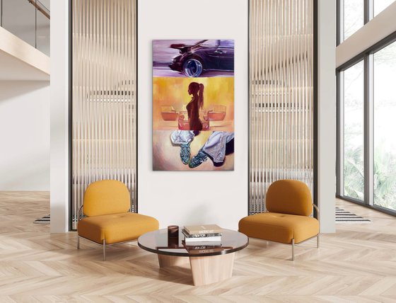 BEFORE IT HAPPENS 911 OIL ON CANVAS 160x100cm