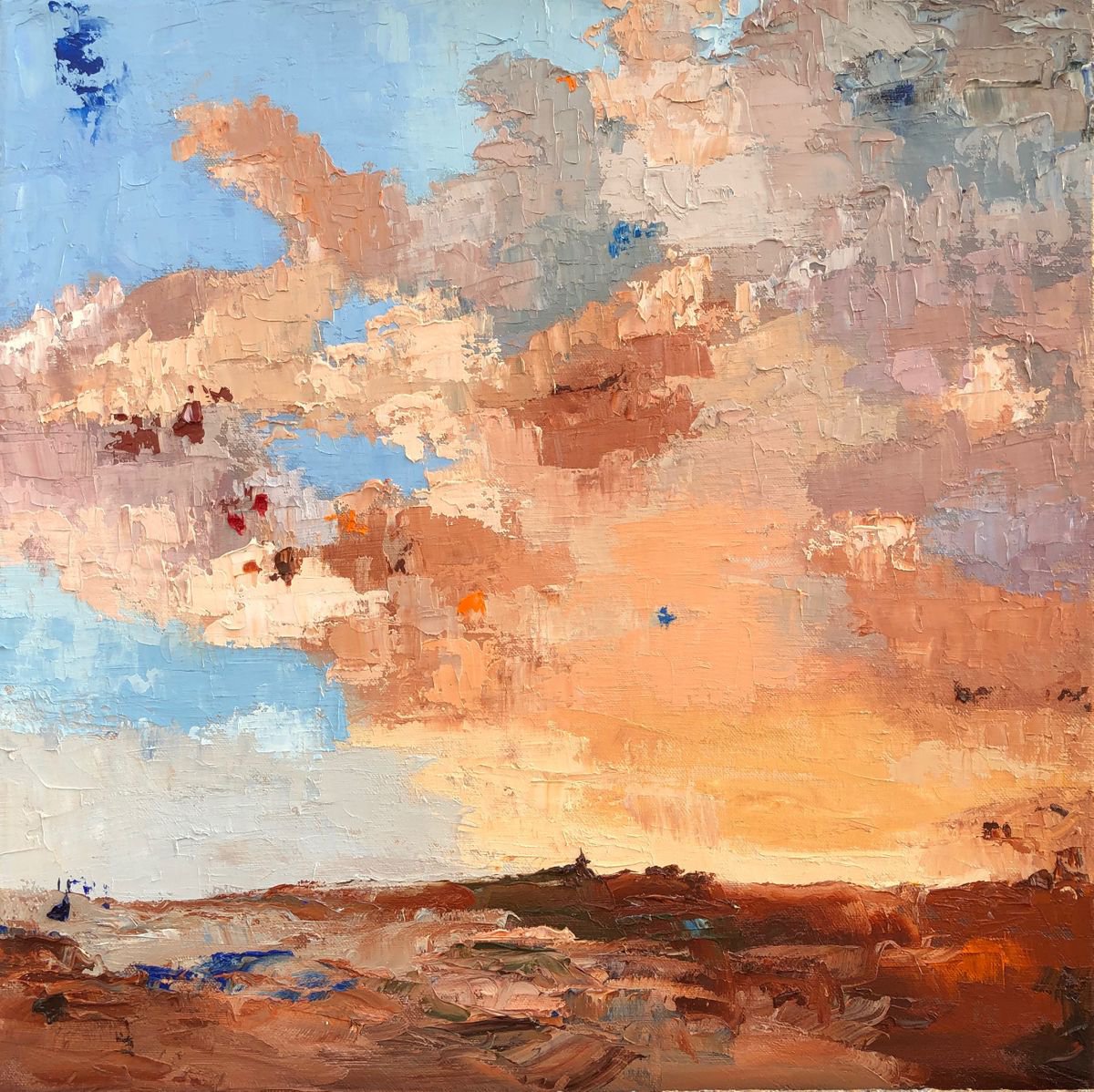 Vrigny Sunset By Ann Palmer, 20 X 20, Artwork For Sale On Artfinder