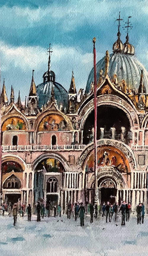 Venice The Basilica on St. Mark's Square by Darren Carey