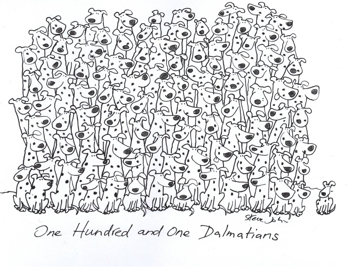 One Hundred and One Dalmations.... cartoon artwork by Steve John