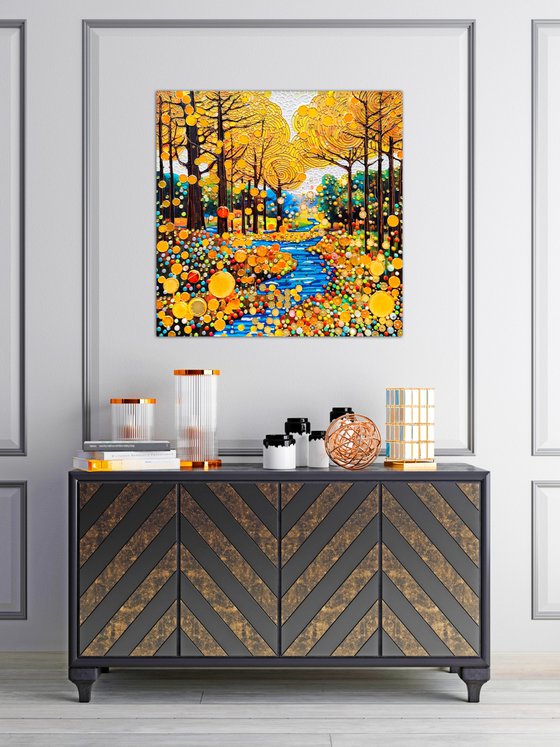 Golden forest landscape