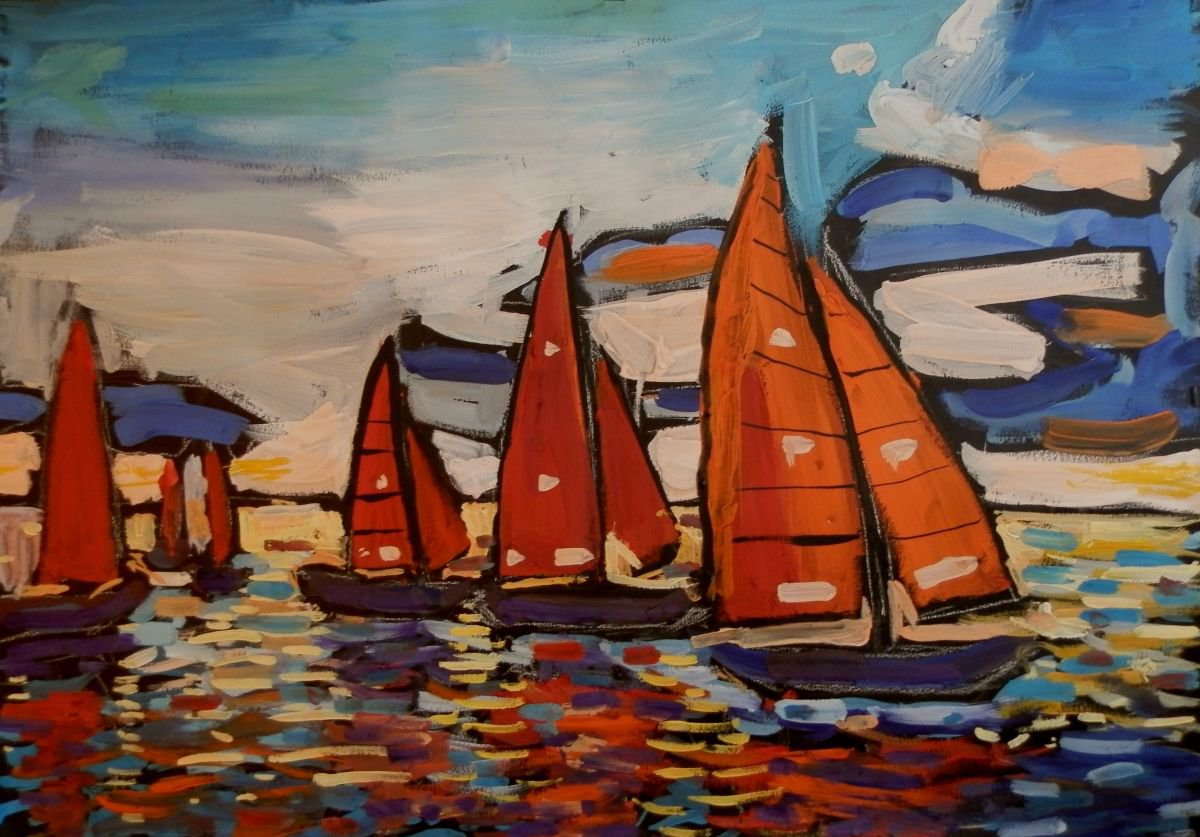 regatta, 70x50 cm by Nastasia Chertkova