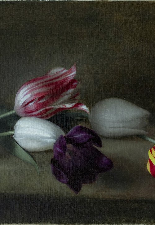 Tulips 30x50cm oil by Davit Davtyan