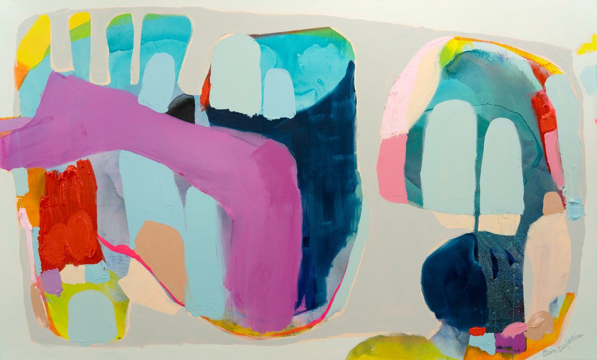 Abstract Acrylic Painting By Claire Desjardins, 80 X 48, Fingers And Toes, Original Artwork