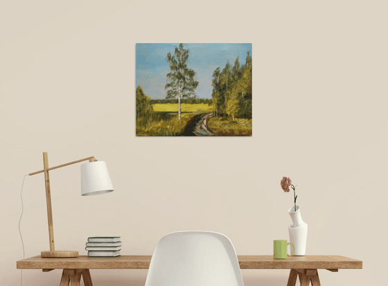 Landscape with a birch