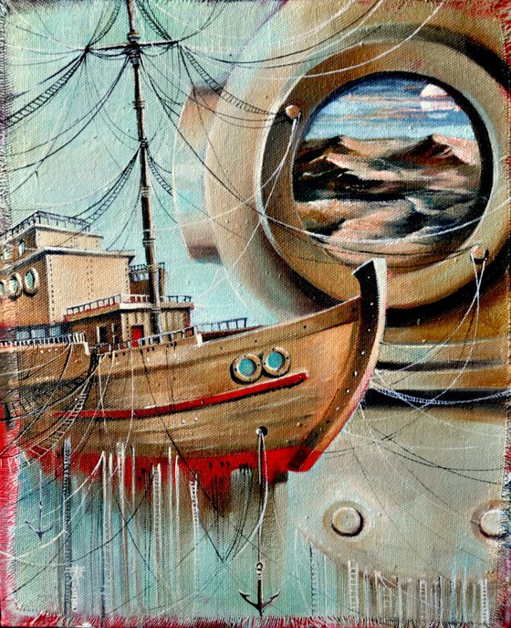Voyage de rêves   (Dreams journey), Oil on canvas, 25x30cm