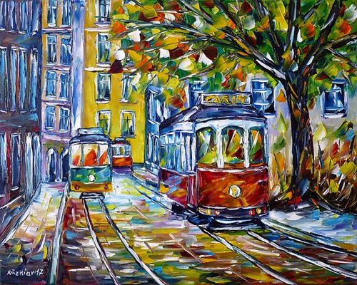 Tram In Lisbon III by Mirek Kuzniar