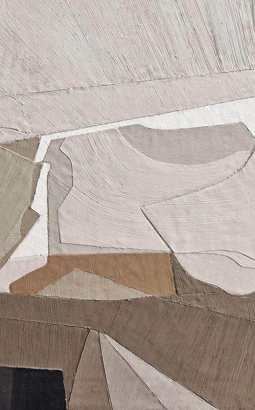 "Bella 5" Textured geometric brown art by Marine Boiko