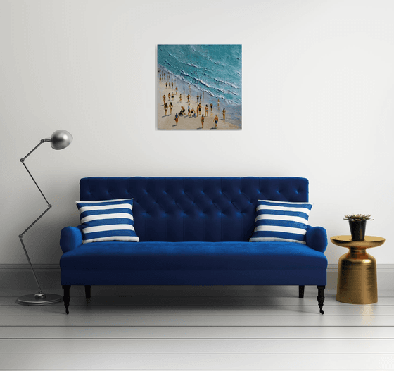 Summertime beach 28x28 in