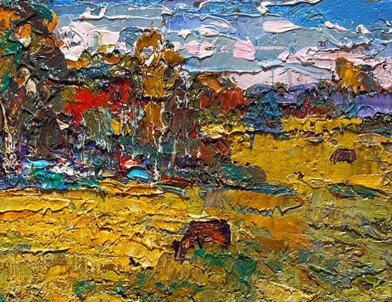 On the yellow autumn meadows