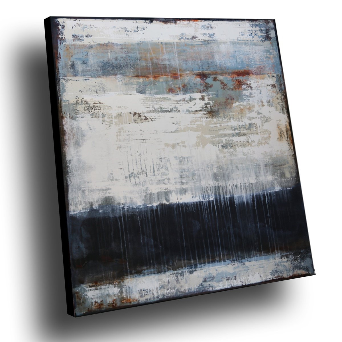 Organic Abstract Acrylic Painting By Inez Froehlich, 39 X 47, Rusted From The Rain, Original Artwork