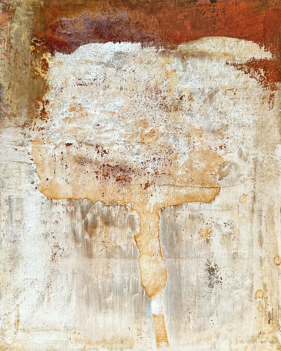 Abstract Painting By Sergio Aranda, 13 X 16", Besos En El Corazon Del i?xido, Original Artwork