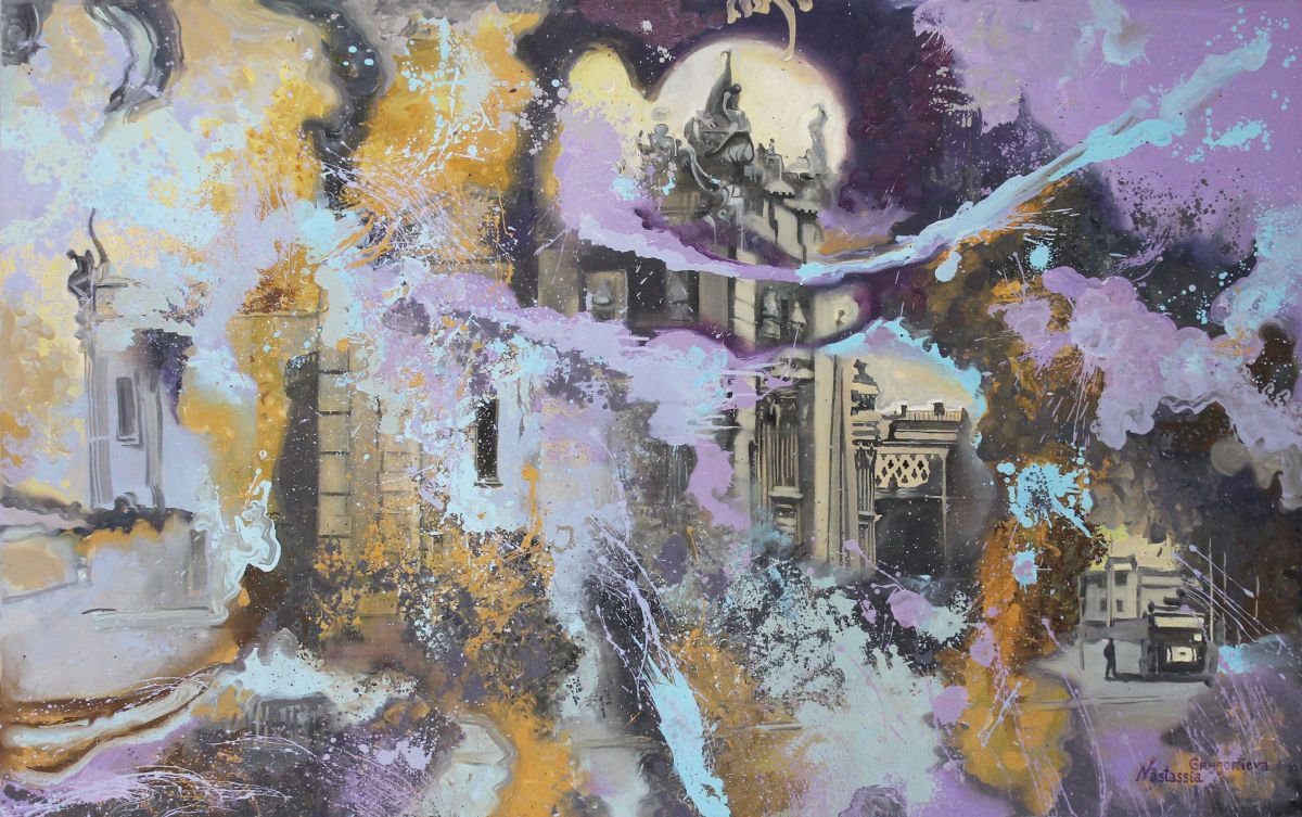The Blues Of Gorodetsky By Anastasiia Grygorieva, 59 X 37, Artwork For Sale On Artfinder