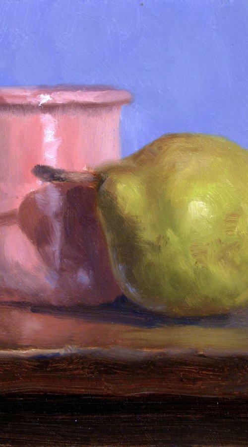 Pear and a Pink Pot by Pascal Giroud
