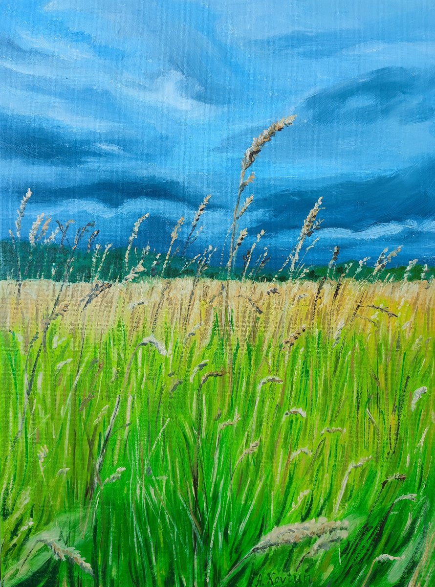 Wheatfield before a storm by Assol Kovtun