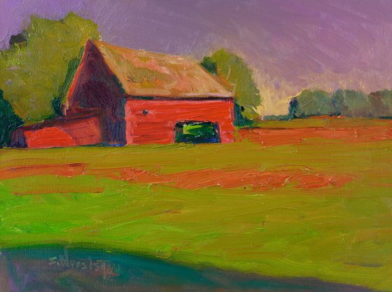 Red Barn. Evening