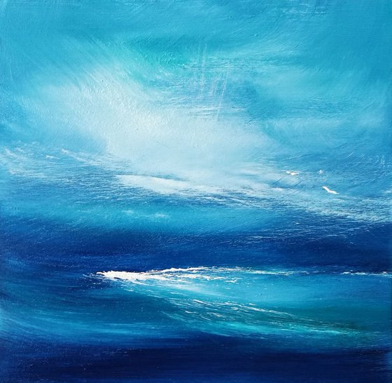 Sea View 2, coast, seascape, blue, small, gorgeous