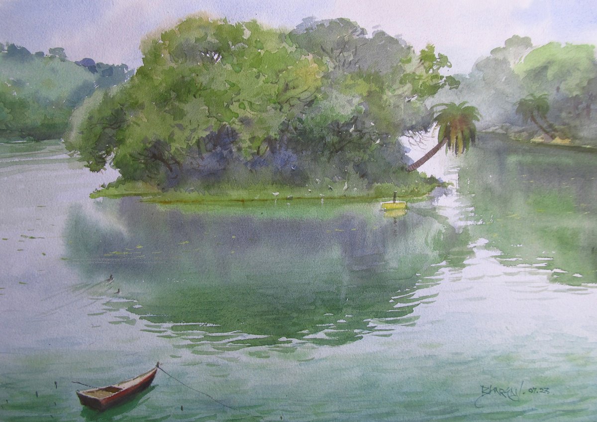 Island lakeside by Bhargavkumar Kulkarni
