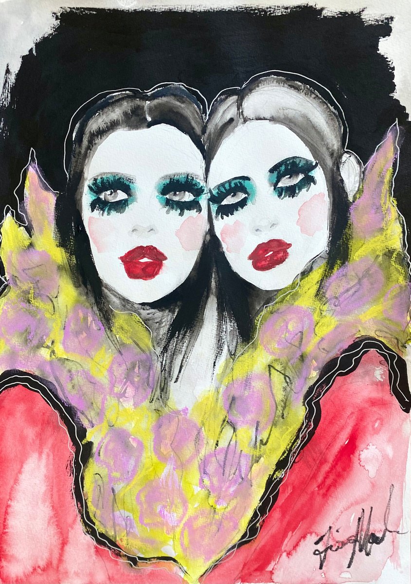 Impressionistic Portrait Acrylic Painting By Fiona Maclean, 12 X 17, Lulu & Suki, Original Artwork