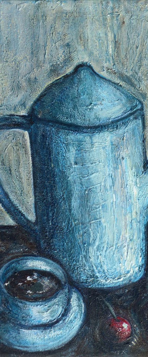 Still life with a coffee pot by Elizabeth Vlasova