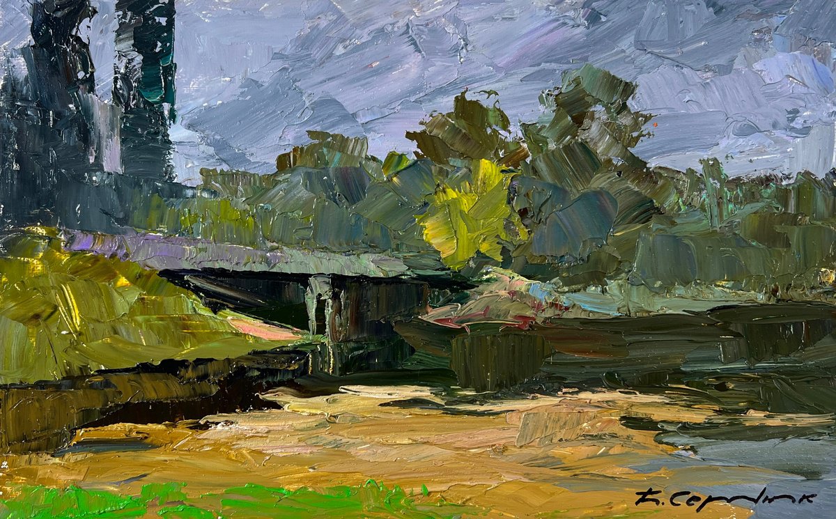 Bridge Over Water By Boris Serdyuk, 11 X 7, Artwork For Sale On Artfinder