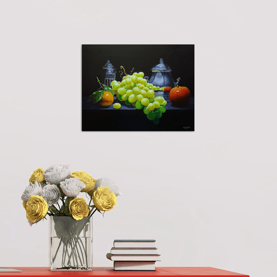 Grapes and silverware