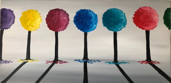 Colourful Bright Round Trees
