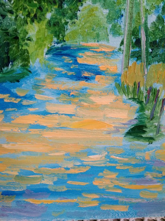 Sunny trail. Pleinair painting