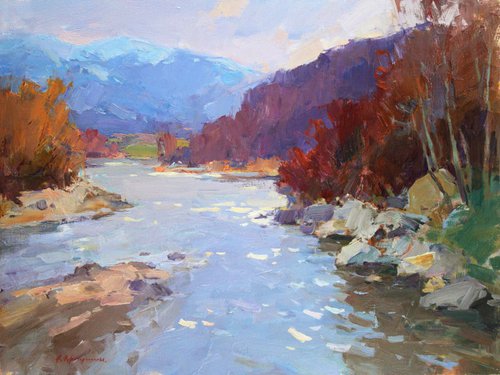 River in the mountains by Aleksandr  Kryushyn