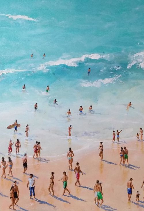 Summertime beach 48x30 in by Vishalandra Dakur