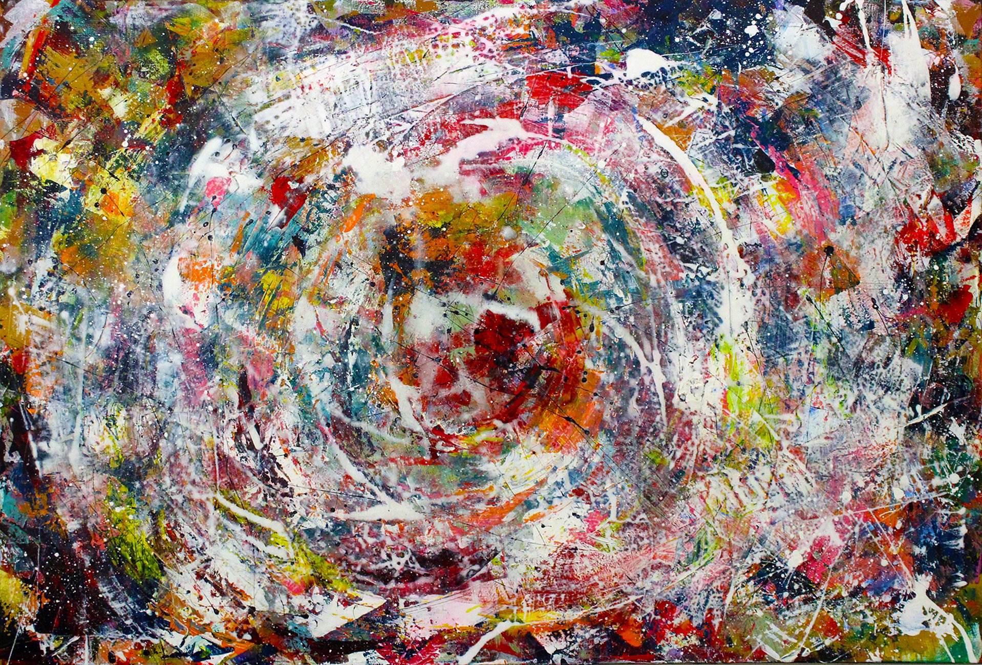 Expressive Abstract Acrylic Painting By Andrew Watt, 59 X 39, Turbulence, Original Artwork