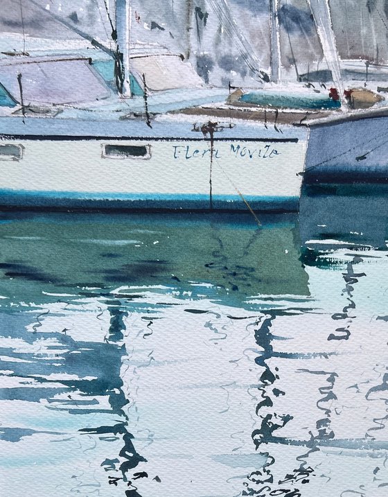 Yachts at anchor  #14