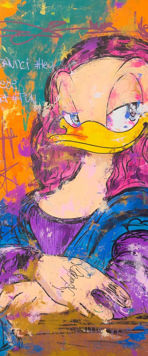 Mona Duck portrait by scrooge da vinci by Carlos Pun Art
