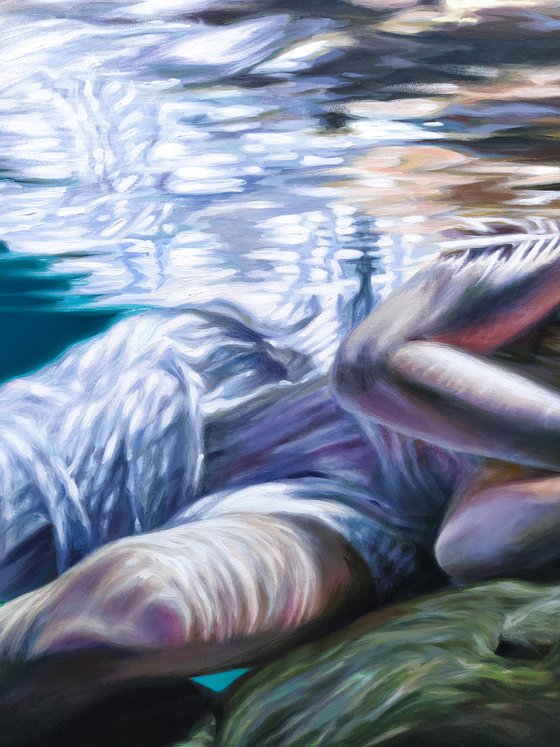 Sadness in me underwater art painting underwater artwork large format figurative