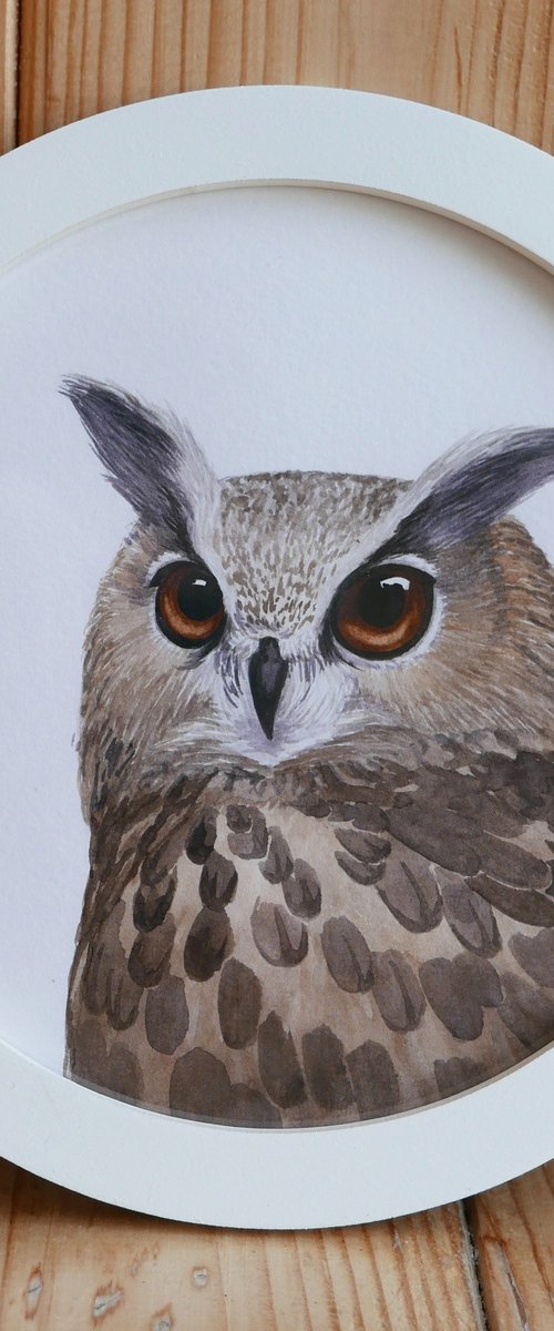 Framed owl. Part 2. by Karina Danylchuk
