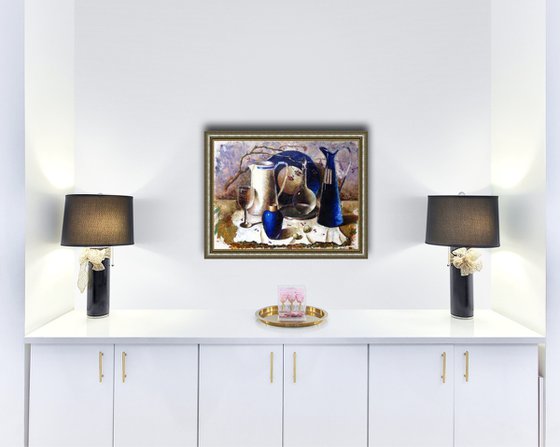 Blue vintage still life