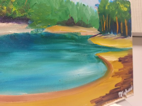 Lake in the forest. Pleinair