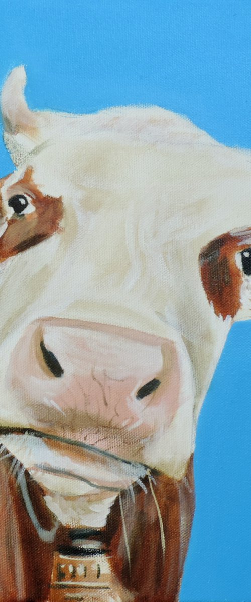 Cow portrait painting by Gordon Bruce