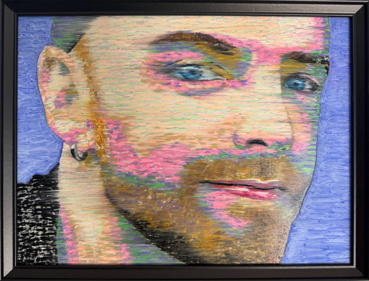 Photorealistic Portrait Oil Painting By Stefano Pallara, 17 X 13", Henry N.2, Original Artwork