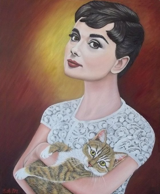 Lady and a cat